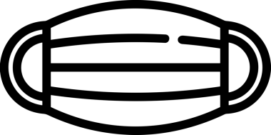Black and white face mask icon symbol vector illustration in minimal simple style graphic design element for modern artwork clean outline sketch flat pictogram abstract template contour editable isolated digital png format for web ui