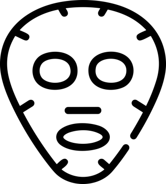 Black and white face mask icon symbol vector illustration in minimal simple style graphic design element for modern artwork clean outline sketch flat pictogram abstract template contour editable isolated digital png format for web ui