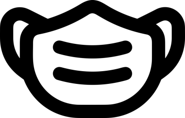 Black and white face mask icon symbol vector illustration in minimal simple style graphic design element for modern artwork clean outline sketch flat pictogram abstract template contour editable isolated digital png format for web ui