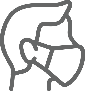 Black and white face mask icon symbol vector illustration in minimal simple style graphic design element for modern artwork clean outline sketch flat pictogram abstract template contour editable isolated digital png format for web ui