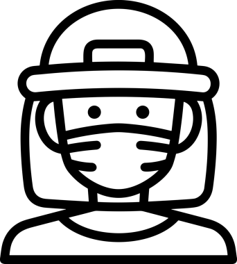 Black and white face mask icon symbol vector illustration in minimal simple style graphic design element for modern artwork clean outline sketch flat pictogram abstract template contour editable isolated digital png format for web ui