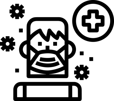 Black and white face mask icon symbol vector illustration in minimal simple style graphic design element for modern artwork clean outline sketch flat pictogram abstract template contour editable isolated digital png format for web ui