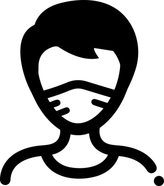 Black and white face mask icon symbol vector illustration in minimal simple style graphic design element for modern artwork clean outline sketch flat pictogram abstract template contour editable isolated digital png format for web ui