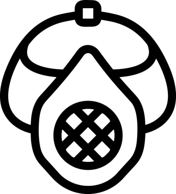 Black and white face mask icon symbol vector illustration in minimal simple style graphic design element for modern artwork clean outline sketch flat pictogram abstract template contour editable isolated digital png format for web ui