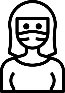 Black and white face mask icon symbol vector illustration in minimal simple style graphic design element for modern artwork clean outline sketch flat pictogram abstract template contour editable isolated digital png format for web ui