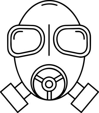 Black and white face mask icon symbol vector illustration in minimal simple style graphic design element for modern artwork clean outline sketch flat pictogram abstract template contour editable isolated digital png format for web ui