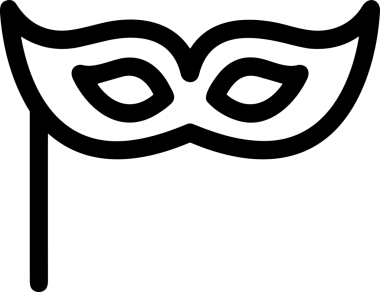 Black and white face mask icon symbol vector illustration in minimal simple style graphic design element for modern artwork clean outline sketch flat pictogram abstract template contour editable isolated digital png format for web ui