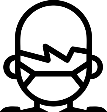 Black and white face mask icon symbol vector illustration in minimal simple style graphic design element for modern artwork clean outline sketch flat pictogram abstract template contour editable isolated digital png format for web ui