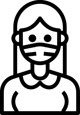 Black and white face mask icon symbol vector illustration in minimal simple style graphic design element for modern artwork clean outline sketch flat pictogram abstract template contour editable isolated digital png format for web ui