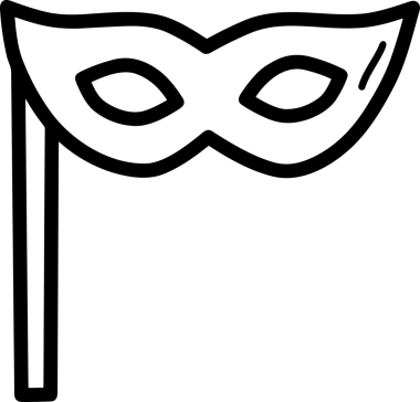 Black and white face mask icon symbol vector illustration in minimal simple style graphic design element for modern artwork clean outline sketch flat pictogram abstract template contour editable isolated digital png format for web ui