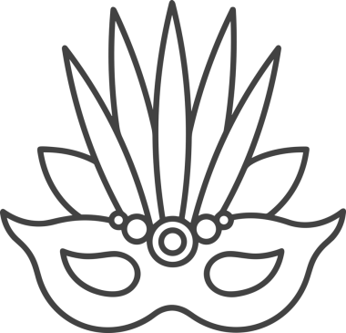 Black and white face mask icon symbol vector illustration in minimal simple style graphic design element for modern artwork clean outline sketch flat pictogram abstract template contour editable isolated digital png format for web ui