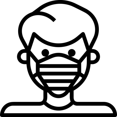 Black and white face mask icon symbol vector illustration in minimal simple style graphic design element for modern artwork clean outline sketch flat pictogram abstract template contour editable isolated digital png format for web ui