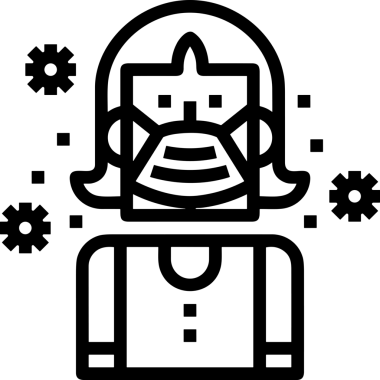 Black and white face mask icon symbol vector illustration in minimal simple style graphic design element for modern artwork clean outline sketch flat pictogram abstract template contour editable isolated digital png format for web ui