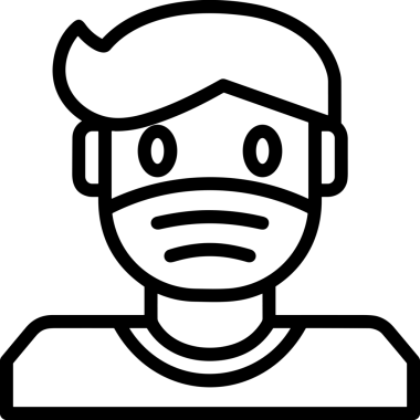 Black and white face mask icon symbol vector illustration in minimal simple style graphic design element for modern artwork clean outline sketch flat pictogram abstract template contour editable isolated digital png format for web ui