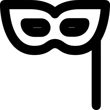 Black and white face mask icon symbol vector illustration in minimal simple style graphic design element for modern artwork clean outline sketch flat pictogram abstract template contour editable isolated digital png format for web ui