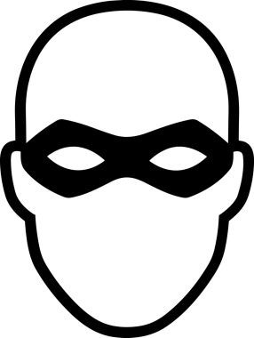 Black and white face mask icon symbol vector illustration in minimal simple style graphic design element for modern artwork clean outline sketch flat pictogram abstract template contour editable isolated digital png format for web ui