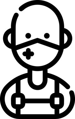 Black and white face mask icon symbol vector illustration in minimal simple style graphic design element for modern artwork clean outline sketch flat pictogram abstract template contour editable isolated digital png format for web ui