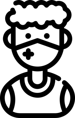 Black and white face mask icon symbol vector illustration in minimal simple style graphic design element for modern artwork clean outline sketch flat pictogram abstract template contour editable isolated digital png format for web ui