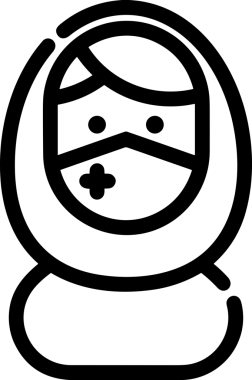 Black and white face mask icon symbol vector illustration in minimal simple style graphic design element for modern artwork clean outline sketch flat pictogram abstract template contour editable isolated digital png format for web ui