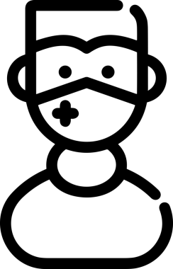 Black and white face mask icon symbol vector illustration in minimal simple style graphic design element for modern artwork clean outline sketch flat pictogram abstract template contour editable isolated digital png format for web ui