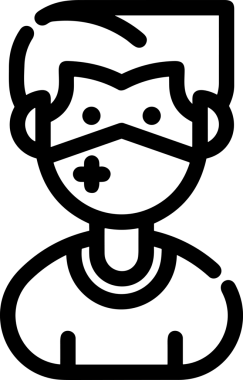 Black and white face mask icon symbol vector illustration in minimal simple style graphic design element for modern artwork clean outline sketch flat pictogram abstract template contour editable isolated digital png format for web ui