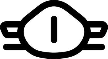 Black and white face mask icon symbol vector illustration in minimal simple style graphic design element for modern artwork clean outline sketch flat pictogram abstract template contour editable isolated digital png format for web ui