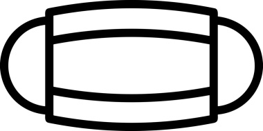 Black and white face mask icon symbol vector illustration in minimal simple style graphic design element for modern artwork clean outline sketch flat pictogram abstract template contour editable isolated digital png format for web ui