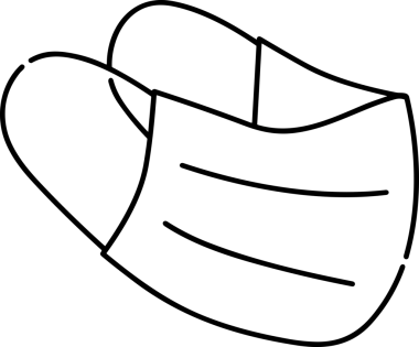 Black and white face mask icon symbol vector illustration in minimal simple style graphic design element for modern artwork clean outline sketch flat pictogram abstract template contour editable isolated digital png format for web ui