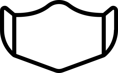 Black and white face mask icon symbol vector illustration in minimal simple style graphic design element for modern artwork clean outline sketch flat pictogram abstract template contour editable isolated digital png format for web ui