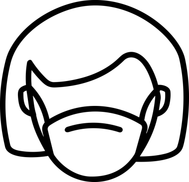 Black and white face mask icon symbol vector illustration in minimal simple style graphic design element for modern artwork clean outline sketch flat pictogram abstract template contour editable isolated digital png format for web ui