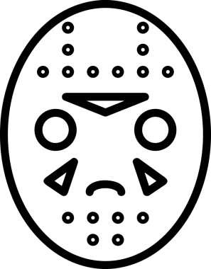 Black and white face mask icon symbol vector illustration in minimal simple style graphic design element for modern artwork clean outline sketch flat pictogram abstract template contour editable isolated digital png format for web ui