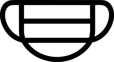Black and white face mask icon symbol vector illustration in minimal simple style graphic design element for modern artwork clean outline sketch flat pictogram abstract template contour editable isolated digital png format for web ui