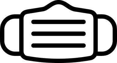 Black and white face mask icon symbol vector illustration in minimal simple style graphic design element for modern artwork clean outline sketch flat pictogram abstract template contour editable isolated digital png format for web ui