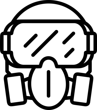 Black and white face mask icon symbol vector illustration in minimal simple style graphic design element for modern artwork clean outline sketch flat pictogram abstract template contour editable isolated digital png format for web ui