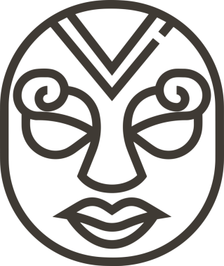 Black and white face mask icon symbol vector illustration in minimal simple style graphic design element for modern artwork clean outline sketch flat pictogram abstract template contour editable isolated digital png format for web ui