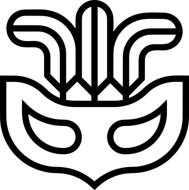 Black and white face mask icon symbol vector illustration in minimal simple style graphic design element for modern artwork clean outline sketch flat pictogram abstract template contour editable isolated digital png format for web ui