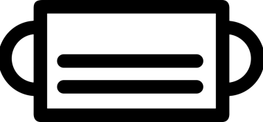 Black and white face mask icon symbol vector illustration in minimal simple style graphic design element for modern artwork clean outline sketch flat pictogram abstract template contour editable isolated digital png format for web ui