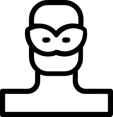 Black and white face mask icon symbol vector illustration in minimal simple style graphic design element for modern artwork clean outline sketch flat pictogram abstract template contour editable isolated digital png format for web ui