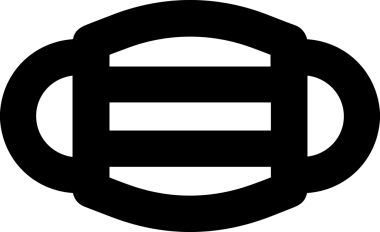 Black and white face mask icon symbol vector illustration in minimal simple style graphic design element for modern artwork clean outline sketch flat pictogram abstract template contour editable isolated digital png format for web ui