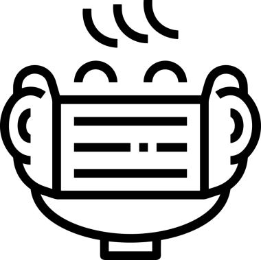 Black and white face mask icon symbol vector illustration in minimal simple style graphic design element for modern artwork clean outline sketch flat pictogram abstract template contour editable isolated digital png format for web ui