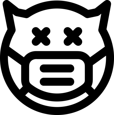 Black and white face mask icon symbol vector illustration in minimal simple style graphic design element for modern artwork clean outline sketch flat pictogram abstract template contour editable isolated digital png format for web ui