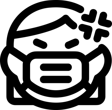 Black and white face mask icon symbol vector illustration in minimal simple style graphic design element for modern artwork clean outline sketch flat pictogram abstract template contour editable isolated digital png format for web ui