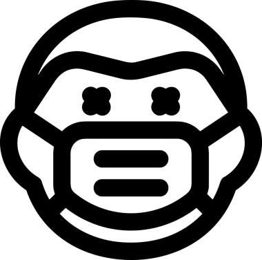 Black and white face mask icon symbol vector illustration in minimal simple style graphic design element for modern artwork clean outline sketch flat pictogram abstract template contour editable isolated digital png format for web ui