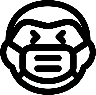 Black and white face mask icon symbol vector illustration in minimal simple style graphic design element for modern artwork clean outline sketch flat pictogram abstract template contour editable isolated digital png format for web ui