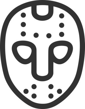 Black and white face mask icon symbol vector illustration in minimal simple style graphic design element for modern artwork clean outline sketch flat pictogram abstract template contour editable isolated digital png format for web ui