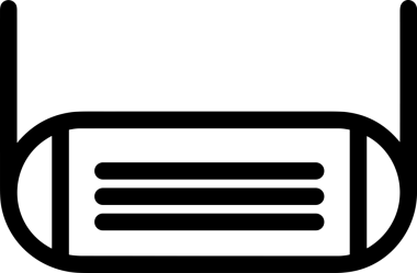 Black and white face mask icon symbol vector illustration in minimal simple style graphic design element for modern artwork clean outline sketch flat pictogram abstract template contour editable isolated digital png format for web ui