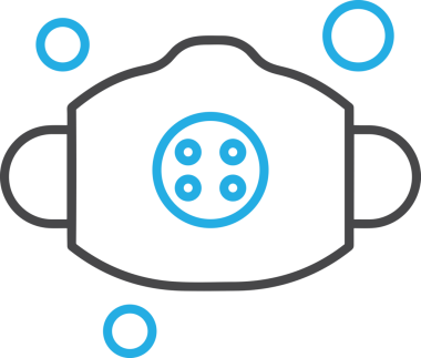 Black and white face mask icon symbol vector illustration in minimal simple style graphic design element for modern artwork clean outline sketch flat pictogram abstract template contour editable isolated digital png format for web ui