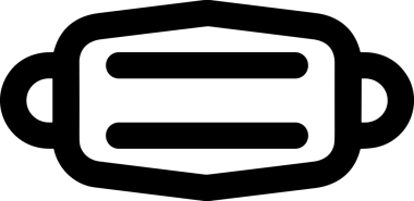 Black and white face mask icon symbol vector illustration in minimal simple style graphic design element for modern artwork clean outline sketch flat pictogram abstract template contour editable isolated digital png format for web ui