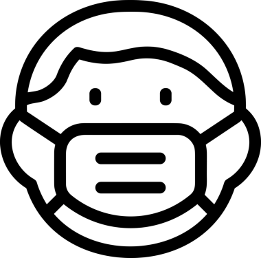 Black and white face mask icon symbol vector illustration in minimal simple style graphic design element for modern artwork clean outline sketch flat pictogram abstract template contour editable isolated digital png format for web ui