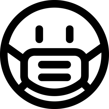 Black and white face mask icon symbol vector illustration in minimal simple style graphic design element for modern artwork clean outline sketch flat pictogram abstract template contour editable isolated digital png format for web ui